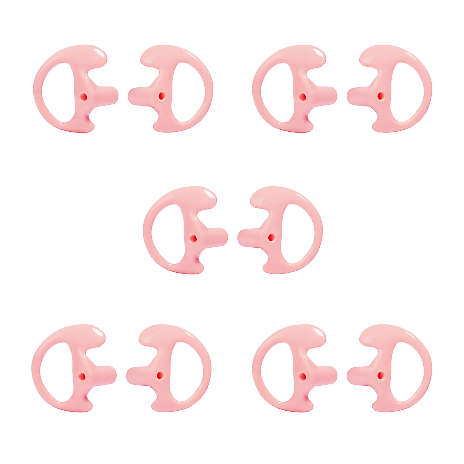 HYSHIKRA Replacement Soft Earmould Earpiece Earbud Air Acoustic Headset Earplug for Walkie Talkie Coil Tube Audio Kits,5 Pairs (Pink2, Small)