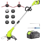 Aokia String Trimmer: Cordless Weed Wacker with 40V 2.0Ah Battery - Lightweight Electric Lawn Edger - 2 in 1 Trimmer & Edger Lawn Tool Grass Cutter with 2 Plastic Blades for Garden, Yard