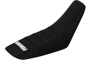 Enjoy MFG Ribbed Seat Cover for Honda CRF 50 - All Black / Black Ribs