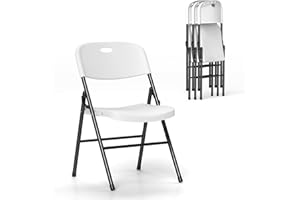 Real Relax Folding Chairs Set of 4, 650 Weight Limit Heavy Duty Large Backrest Folding Chair, Indoor and Outdoor Chairs for W