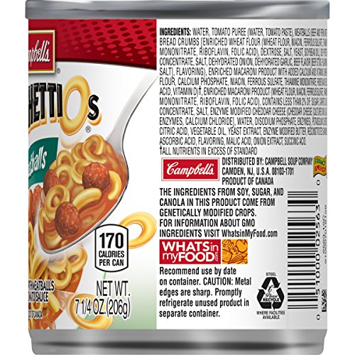 Campbell's SpaghettiOs Canned Pasta, With Meatballs, 7.25 oz. Can (Pack of 24) - Thumbnail 4