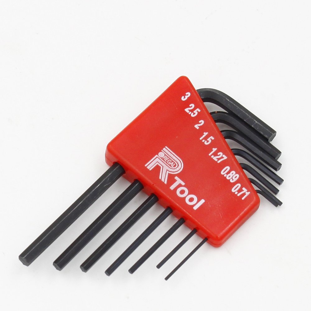 GENNEL 7pcs/Set 0.71mm - 3mm Mini Hex Key Set Hexagon Allen Wrench Tool 7 Sizes Metric Size