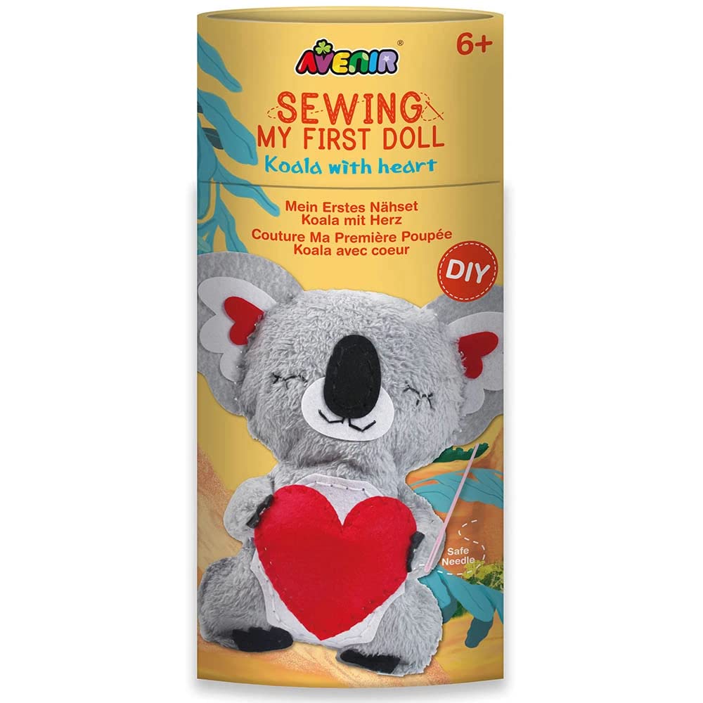 Sewing Kit to Create a Stuffed Animal with Koala Shape - 23 cm - Includes Threads, Filling and Plastic Knitting Needle - Ages 6 - Avenir - Craft Set for Your Little Ones