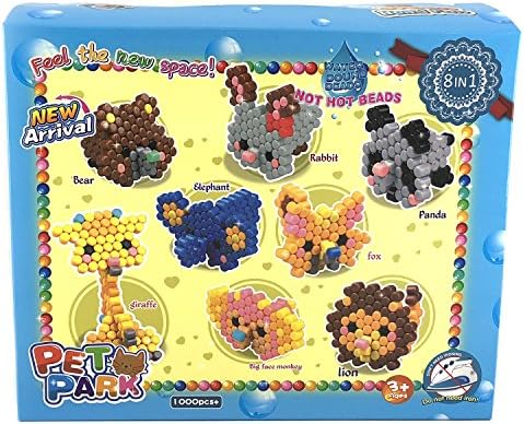 GreenBeadFun Fuse Beads, No Glue Aqua Water-active Beads,8 Designs,Food Grade Beginners Studio Playset