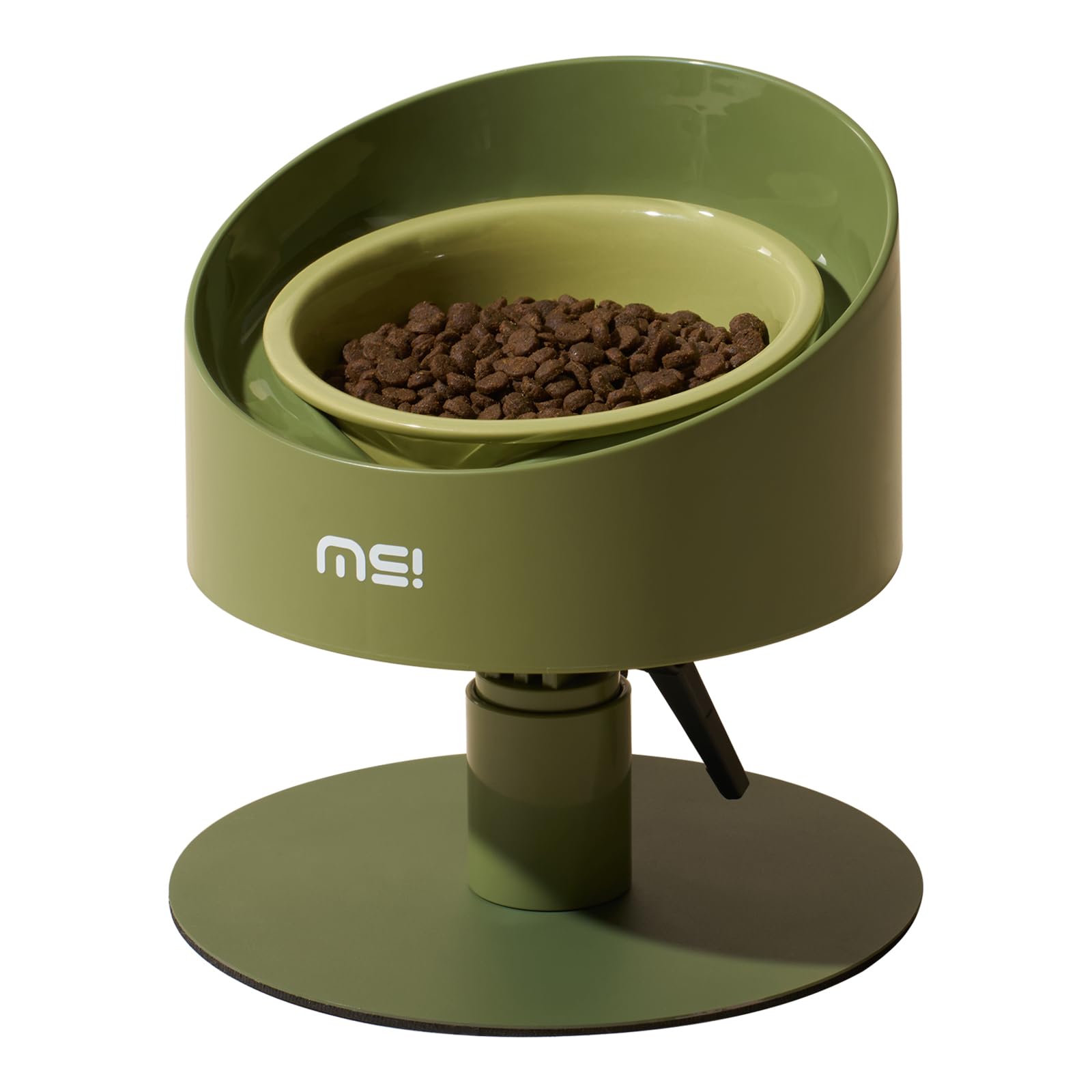 Photo 1 of MS!MAKE SURE Adjustable Raised Cat Bowls, Ceramic Elevated Cat Bowls, Pet Bowl with Anti - Slip Rubber Pad, Leak - Proof, Lead & Cadmium Free, Whisker - Friendly, for All Life Stages of AgeGreen