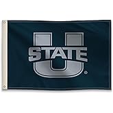 Utah State Aggies College Sports Printed Flag - NCAA Licensed - Nylon - School Banner (Blue, Gray) (2' x 3')