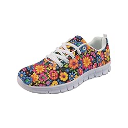 Wanyint Tropical Flower Print Women Tennis Sneakers