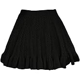 Verdusa Women's Cable Knit Ruffle Skirt A Line Short Sweater Skirts Elegant Outfits
