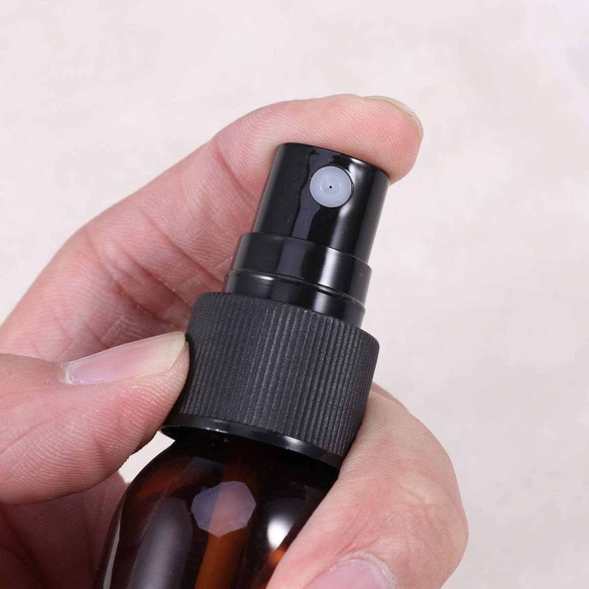 Beaupretty 10pcs Plastic Empty Spray Bottles Black Trigger Sprayer Mini Refillable Container for Water Essential Oils Make Up 30ml (Brown) - Image 5