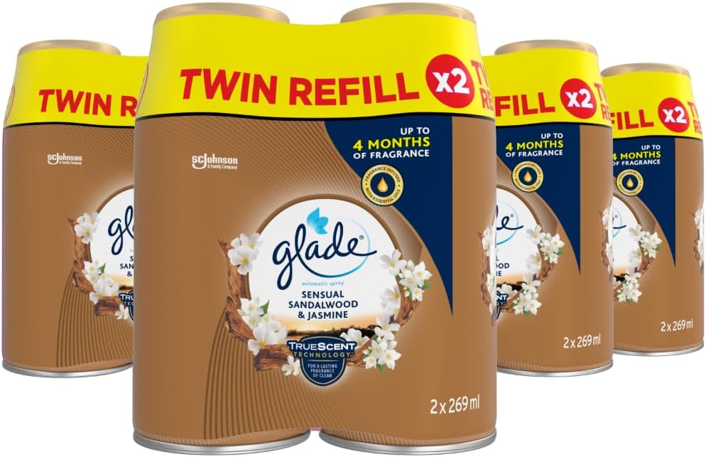 Glade Automatic Air Freshener Refills Sandalwood & Jasmine Pack of 4 Duos