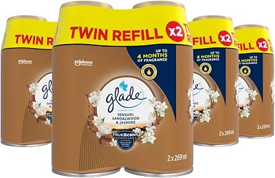 Glade Automatic Air Freshener Refills Sandalwood & Jasmine Pack of 4 Duos