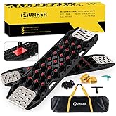 BUNKER INDUST Recovery Traction Boards (2-Pack) – Heavy-Duty Off-Road Tracks with Jack Base for Sand/Mud/Snow – Fits 4x4, Tru