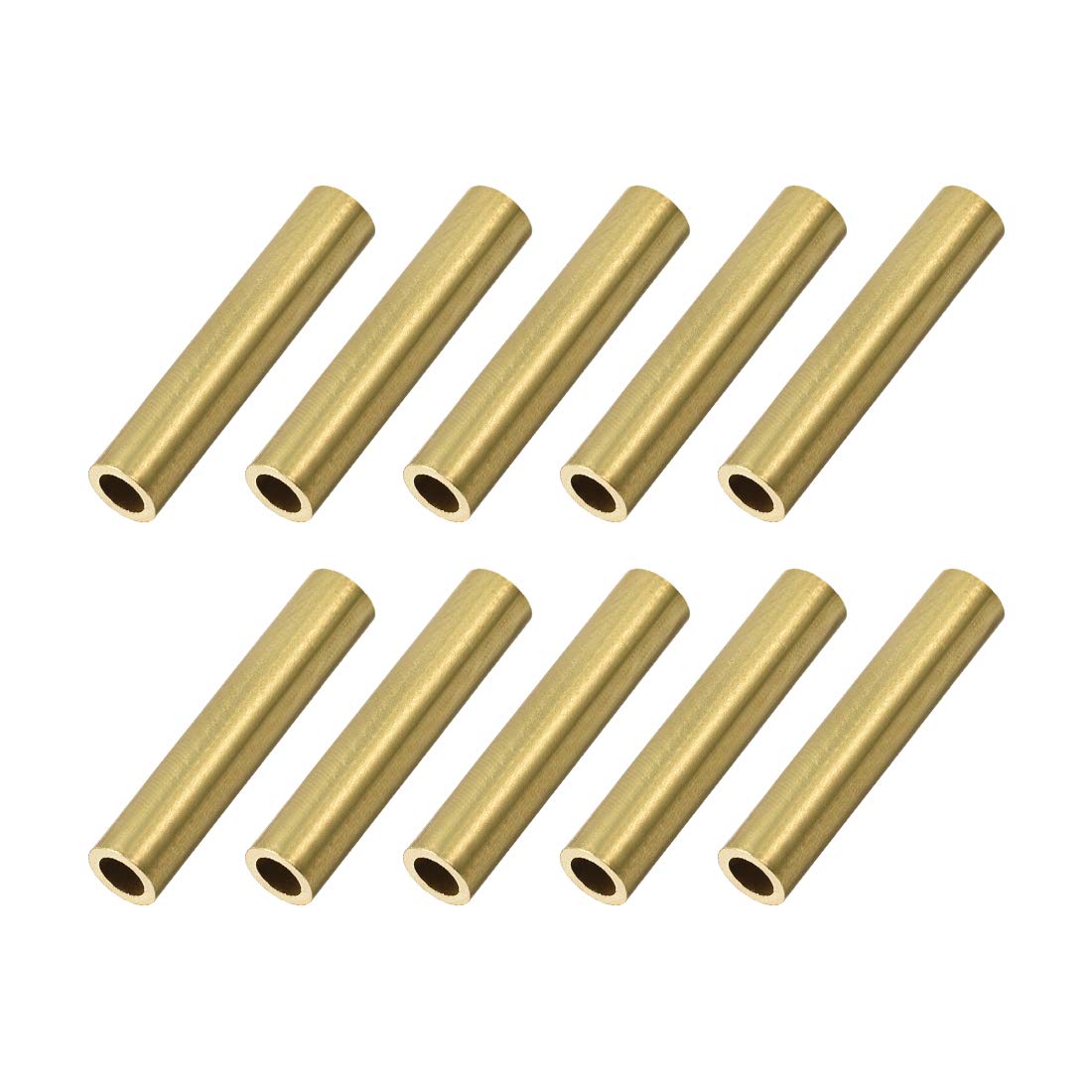 uxcell Brass Round Tube, 6mm OD 1mm Wall Thickness 30mm Length Seamless Pipe Tubing for DIY Crafts 10 Pcs