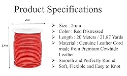 GENIQUE Real/Genuine Round Leather String Cord for