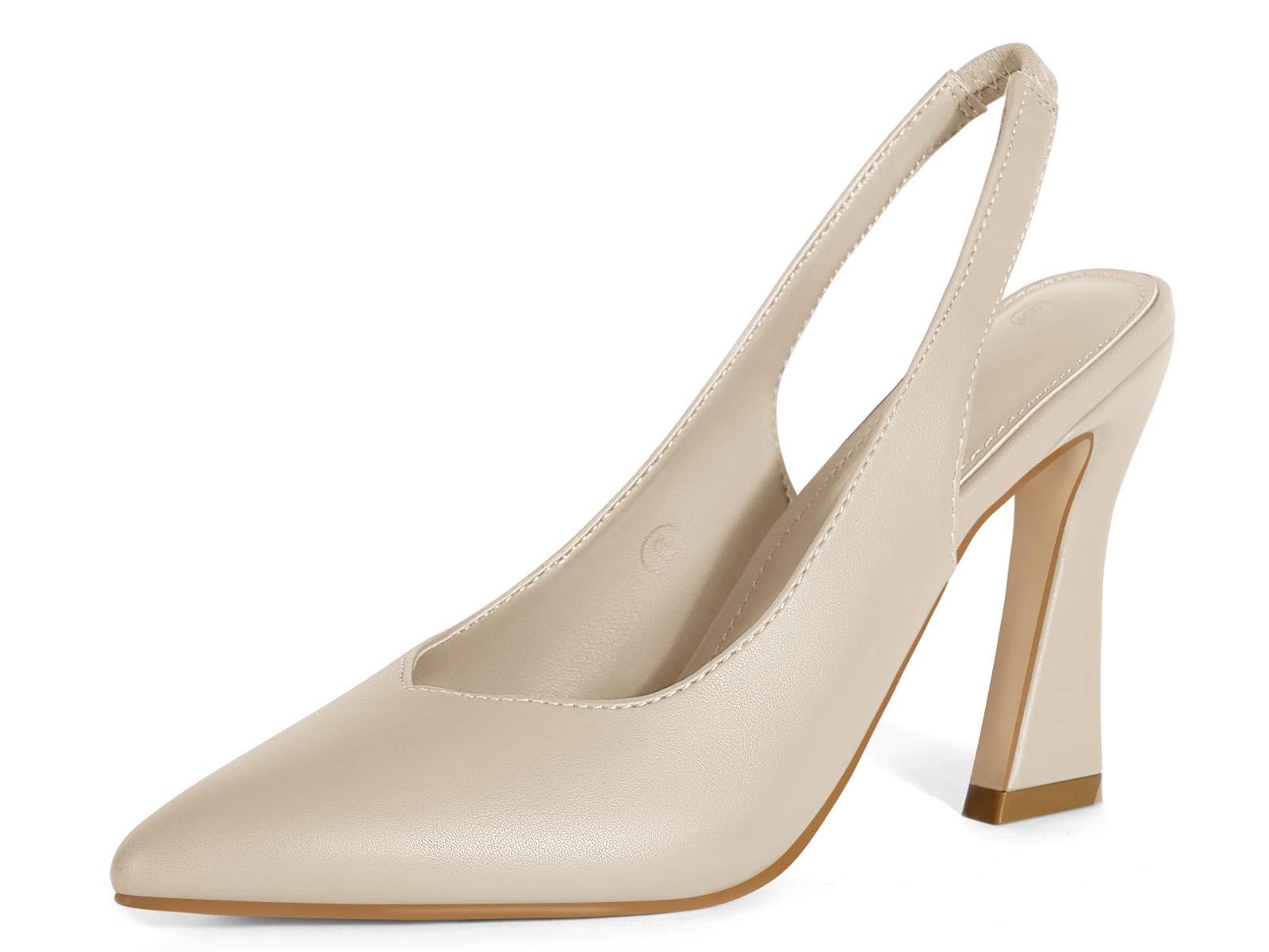 Photo 1 of (SIZE 9) (USED/FAIR) gihubafuil Womens Slingback Kitten Heels Closed Pointed Toe Wedding Party Dress Pumps Shoes Nude 9