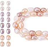 Beadthoven 2 Strands/40pcs Natural Freshwater Pearl Beads 6-7mm Colorful Irregular Nuggets Cultured Baroque Pearls Loose Gemstone Spacers for DIY Bracelet Necklace Jewelry Making Supplies Hole 0.5mm