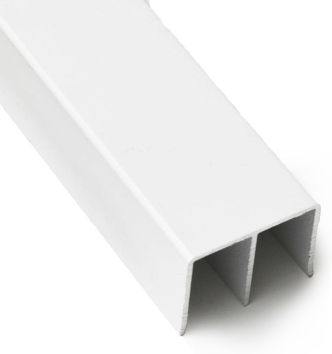Top Double Track for ByPass Sliding Screen Doors 1" Deep (White)