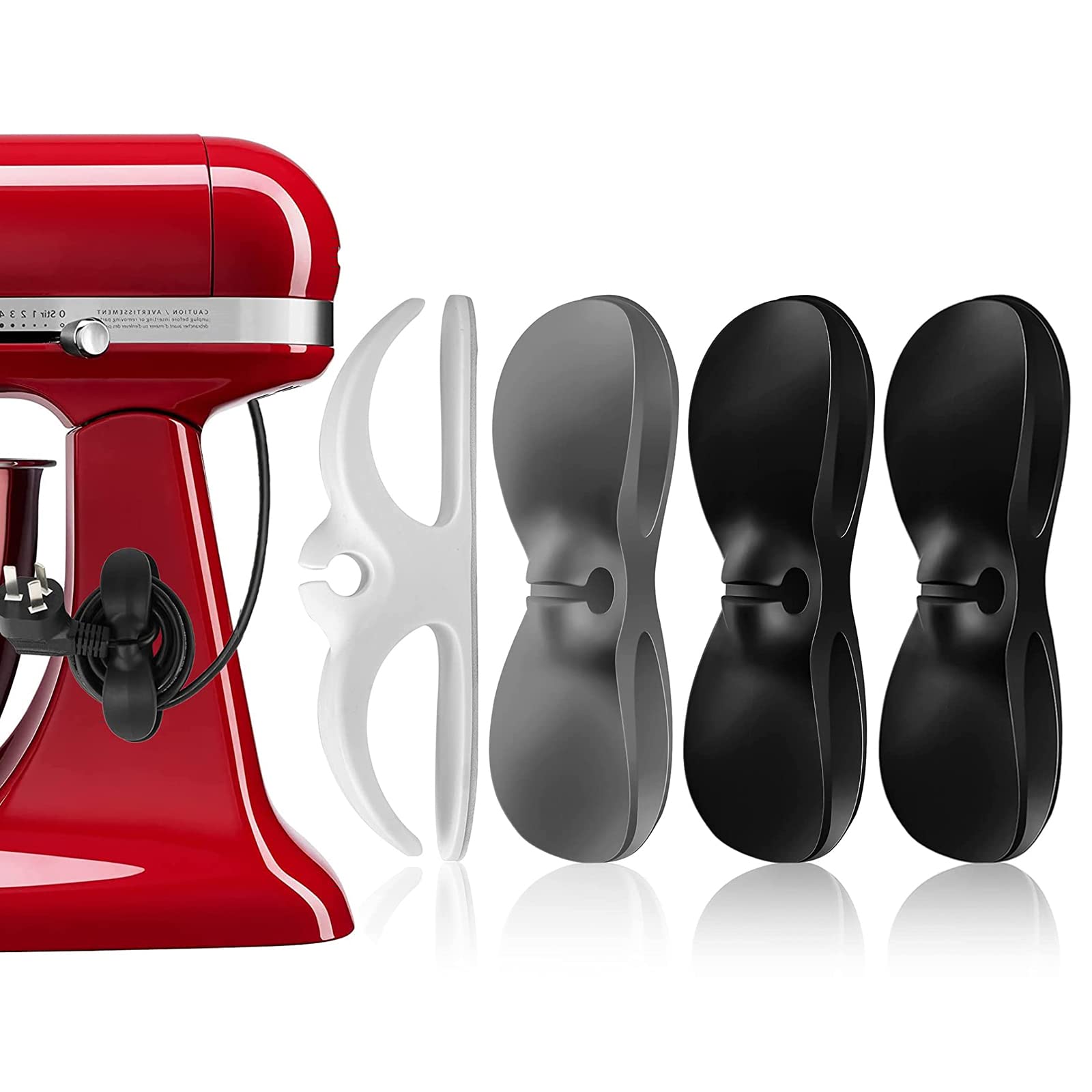 4 Pack Cord Organizer for Appliances, Cord Holder Cord Wrap Cable Organizer Stick On Flat or Round Surface for Small Kitchen Appliances, Blenders, Coffee Maker, Pressure Cookers and Air Fryer