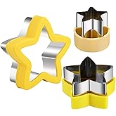 Star Cookie Cutters, Stainless Steel Star Shapes Baking Vegetable Shape Cutters, Mini & Medium & Large Star Cookie Cutters, F