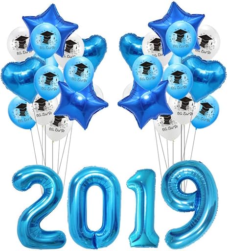 Amazon Co Jp Healifty 卒業式パーティーラテックス風船クラス19式パーティーの装飾 青 ホーム キッチン