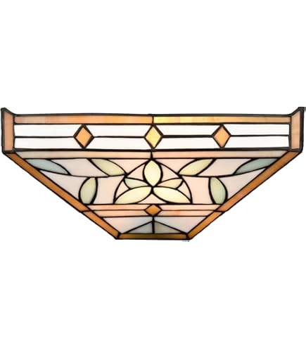 ダル　Inglenook & Paradigm Quoizel TFIK1817VA Inglenook Tiffany Style Classic Geometric