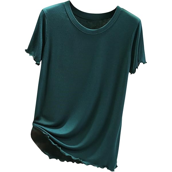 Short Sleeve Sleep Shirts for Women Modal Round Neck Solid Color