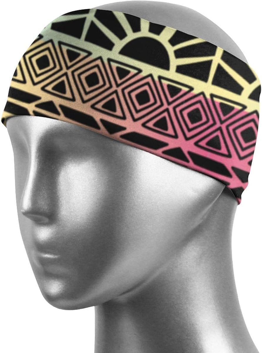 Running Sweat Head Bands for Sports Athletic Sweatbands Aztec Cobalt