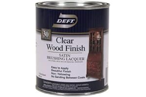 Deft Interior Clear Wood Finish Satin Brushing Lacquer, Quart
