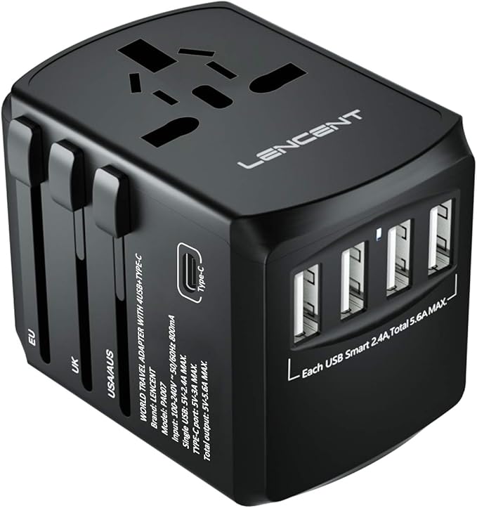 4 Porte USB Viaggio Adattatore Da Viaggio Reflex 4 Porte USB - Presa UK/EU/ USA/AU Universale - Bianco Presa Da Viaggio Uk Eu Usa - Foto 11