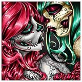 Macrorun Sugar Skull Girls Full Drill 5D DIY Diamond Painting Kit Diamond Dotz Cross Stitch Round Crystal Rhinestones Embroidery Home Art Craft Wall Picture Decoration 12