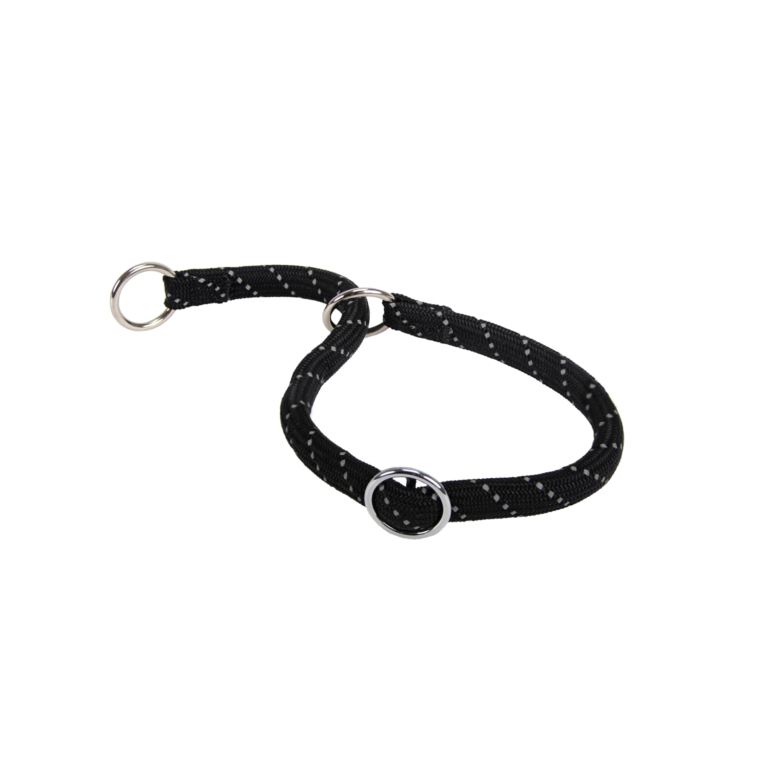 Ferplast Dog Collar SPORT REFLEX, Training Collar with Adjustable Rings, in Reflective Nylon Cord, Length 70 cm, Thickness 8 mm, Black