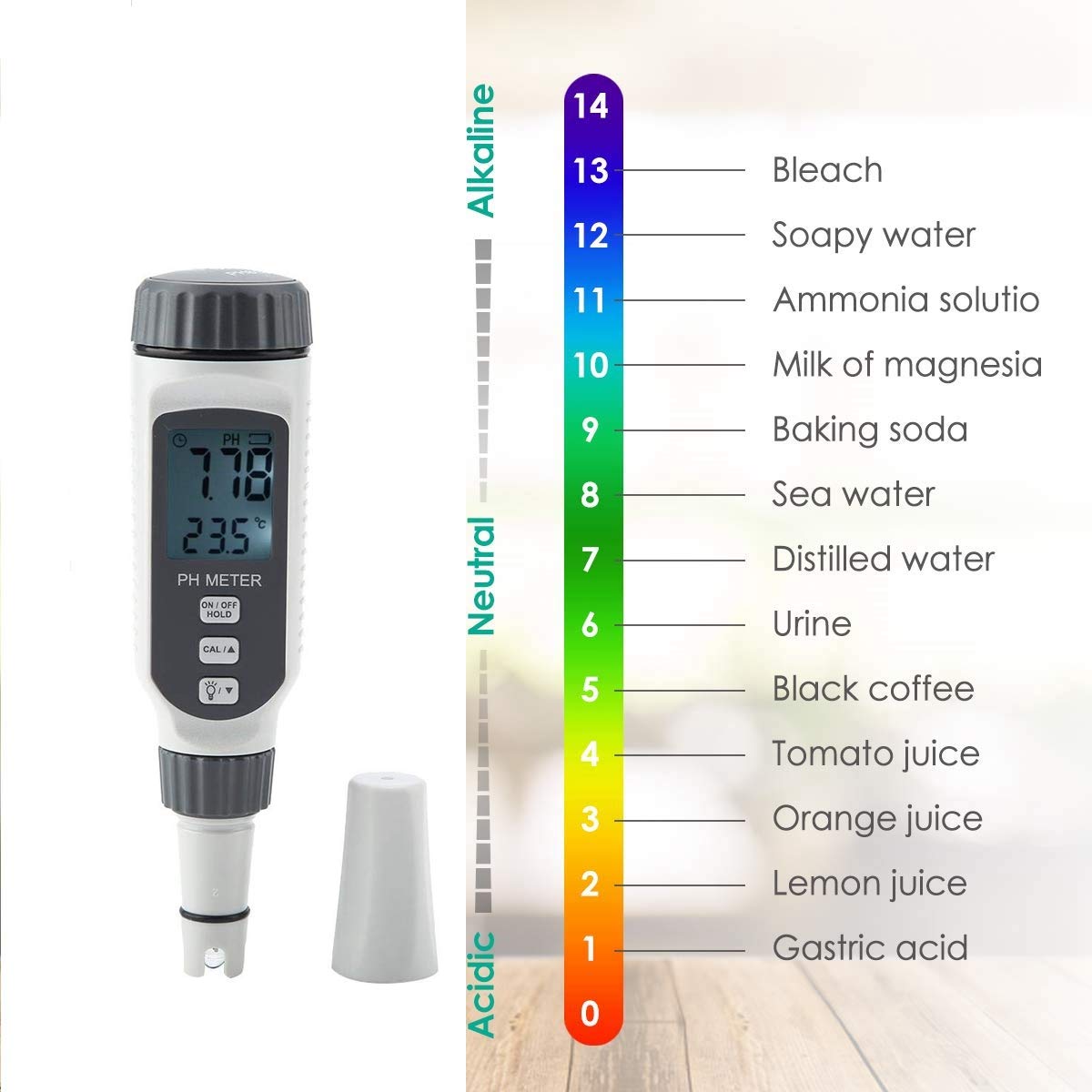 Gecheer Digital Ph Meter Water Quality Tester High