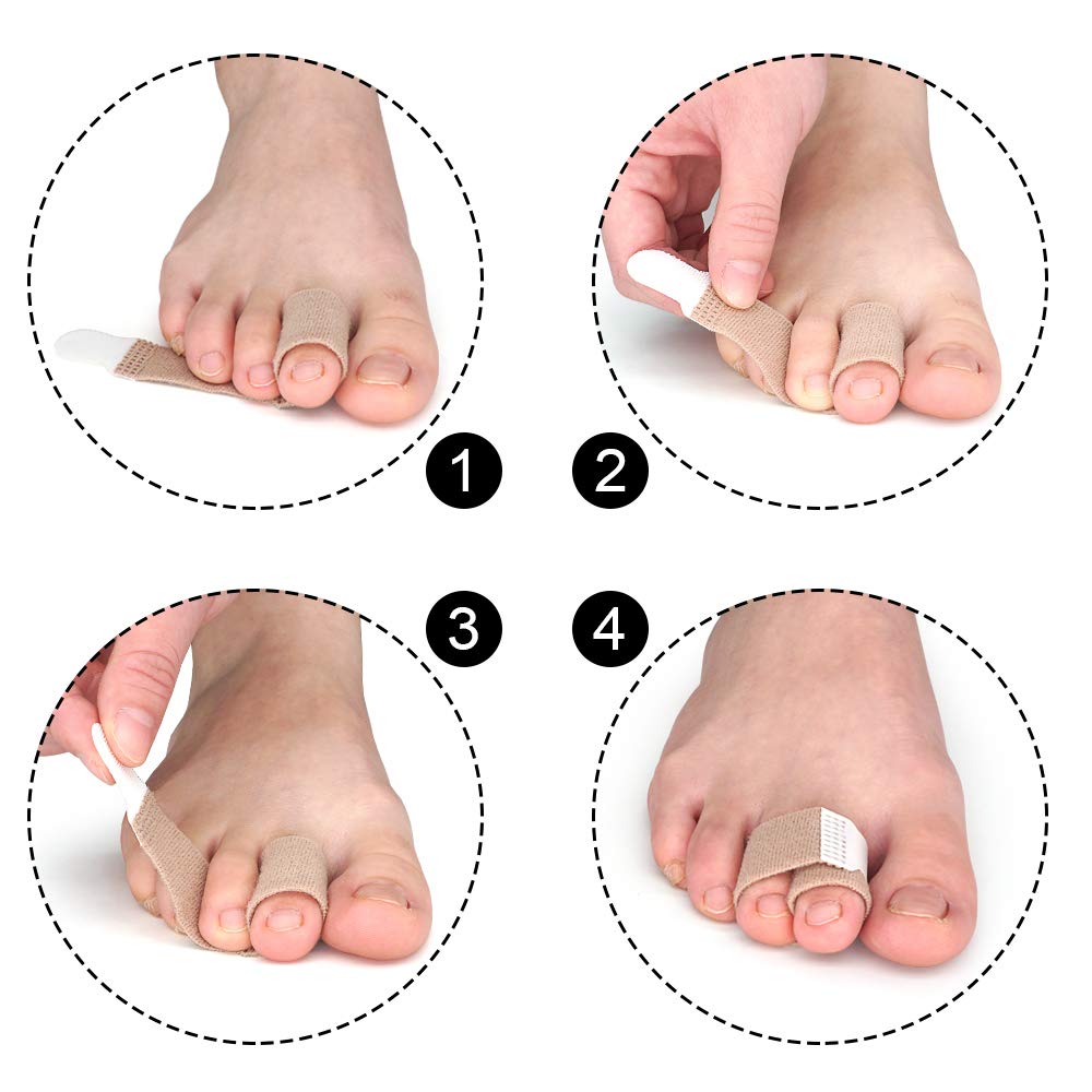 Skyfoot’s Broken Toe Wraps Hammer Toe Straight Cushioned Correction Bandages - Pack of 6 Toe Separator Splints