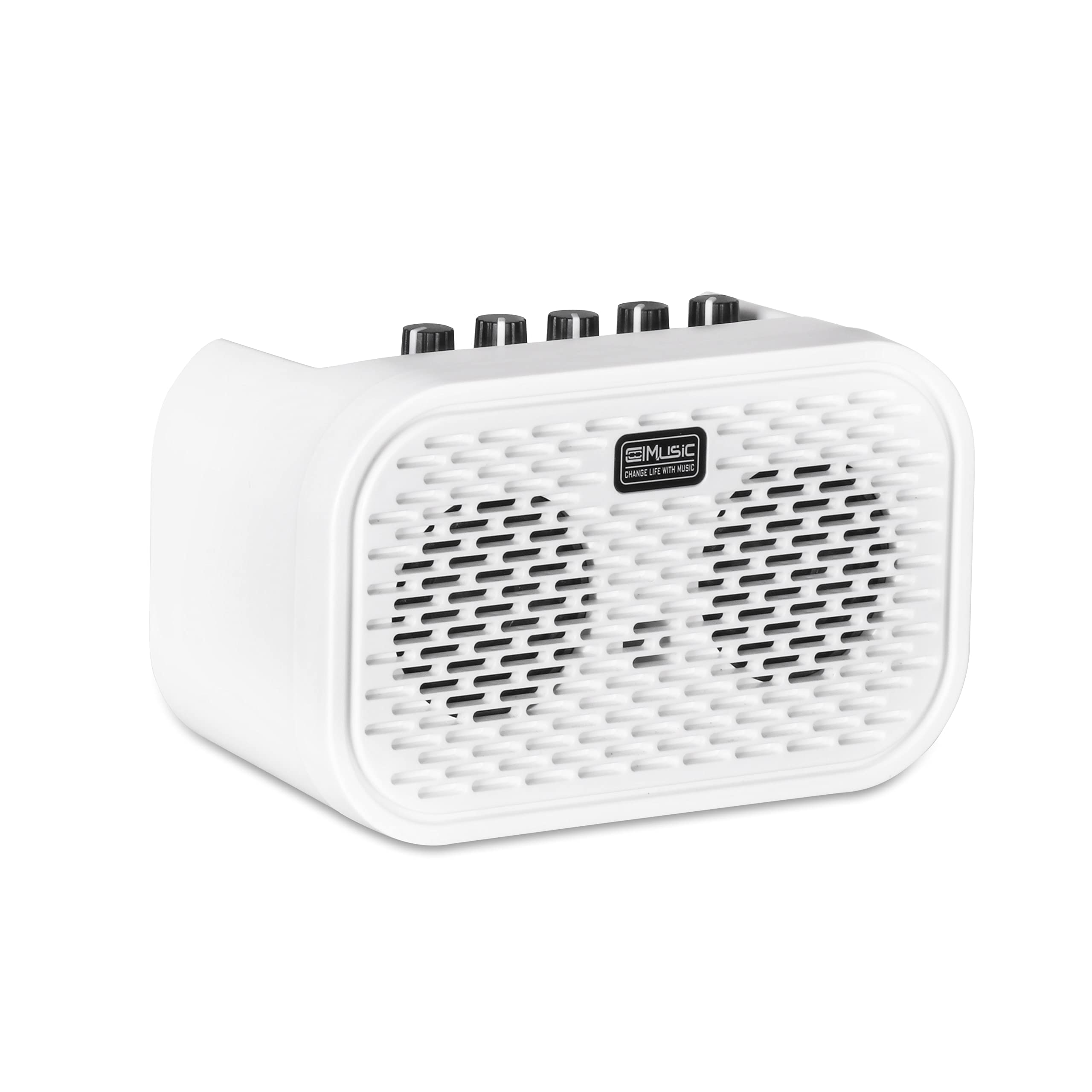 Coolmusic Unique Mini Guitar Amplifier,10W Wireless Rechargeable Electric Guitar Amplifier with Delay/Distortion Effects, Bluetooth 5.0 Portable Practice Guitar Amp for Home Practice and Music Party