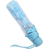 Plastic Transparent Folding Light Purple Cherry Flower Blossom Umbrella, Travel Clear Floral Rain Umbrella Outdoor Fashionable Windproof for Adult Kids Girls Princess Women