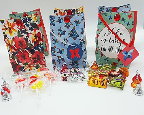 Set of 3 Valentine Gift Bags, Hersheys, Musketeers, mr.Goodbar, Krackle, Milky Way, Twix, Snickers, Kisses, Tiger pops and Nougat pepermint