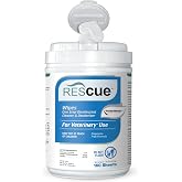 REScue One-Step Disinfectant Cleaner &amp; Deodorizer Wipes for Vet Use &ndash; Cleaner for Kennels, Litter Boxes, Vet Offices, Pet Grooming Surfaces, Pet Items &ndash; Wipes Canister, 160-Count (Pack of 1)