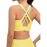 Sports Bras for Women, High Impact Push Up Criss Cross Back Padded Strappy Workout Running Sports Yoga Bras for Large Bust