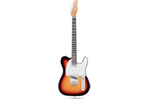 Fesley 39" TL Style Electric Guitar:Solid Body Electric Guitars for Intermediate &Pro Players with Wilkinson Pickups,Grover Tuners,6 String Guitar with Roasted Maple Neck,Rosewood Fingerboard,Sunburst
