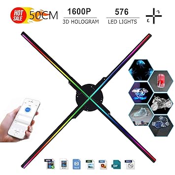 Amazon.com: Zhengpin 2019 Ventilador proyector holograma 3D ...