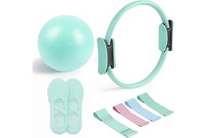 Pilates Essential Kit - Portable Fitness Equipment - with Toning Pilates Ring & Long Resistance Bands & Pilates Loop Bands & 