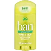 Ban Anti-Perspirant Deodorant Invisible Solid Unscented 2.60 oz (3 pack)