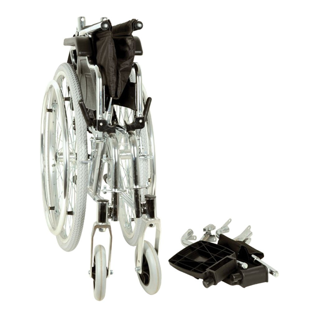 Royal folding wheelchair with sitting 46 cm, black fabric - Image 5