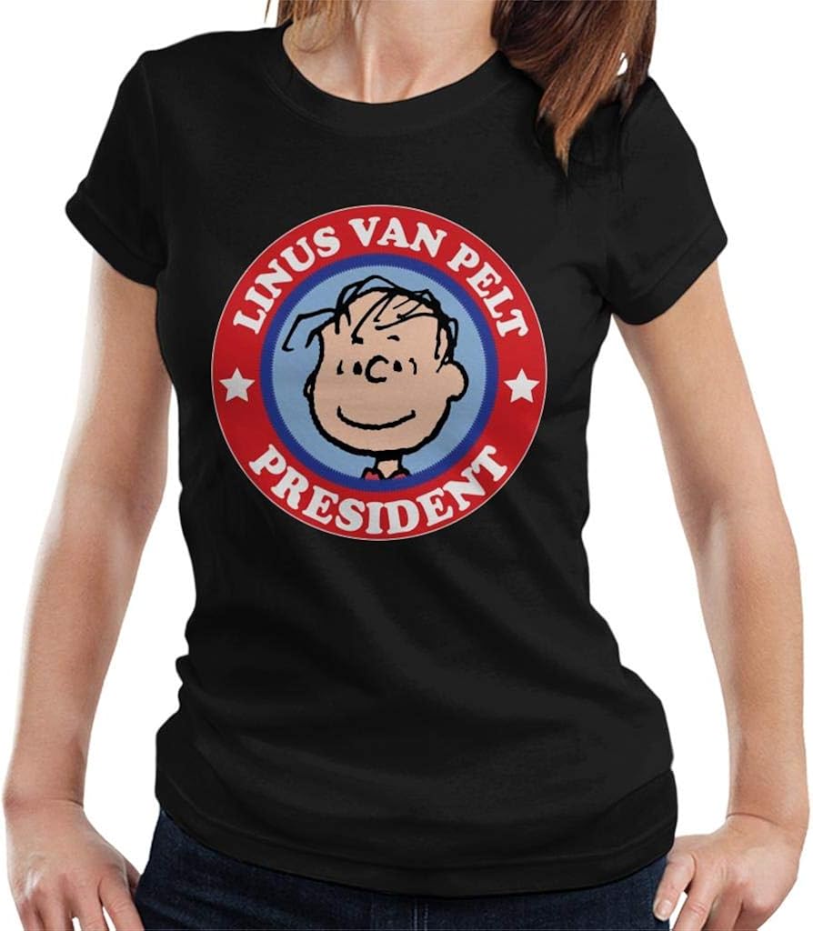 Peanuts Linus Badge Women's TShirt Amazon.co.uk Clothing