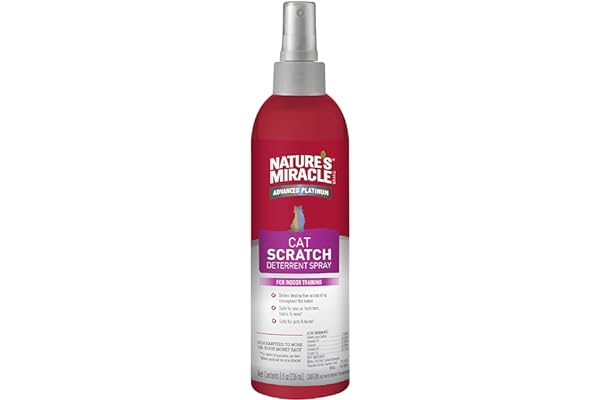 Nature's Miracle Advanced Platinum Cat Scratch Deterrent Spray, 8 Ounces, Discourages Destructive Scratching New Formula - 8o