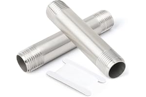 TAISHER 2PCS Stainless Steel Pipe Fittings, 3/8" NPT x 3/8" NPT Male Threaded, 4" Length Nipple Cast Pipe