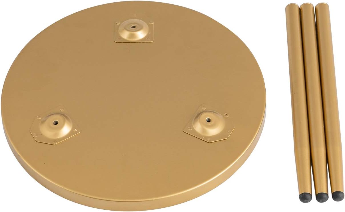 Round Side Table, Metal End Table, Nightstand/Small Tables for Living Room, Accent Tables, Side Table for Small Spaces,Gold & Gray by Aojezor: Kitchen & Dining