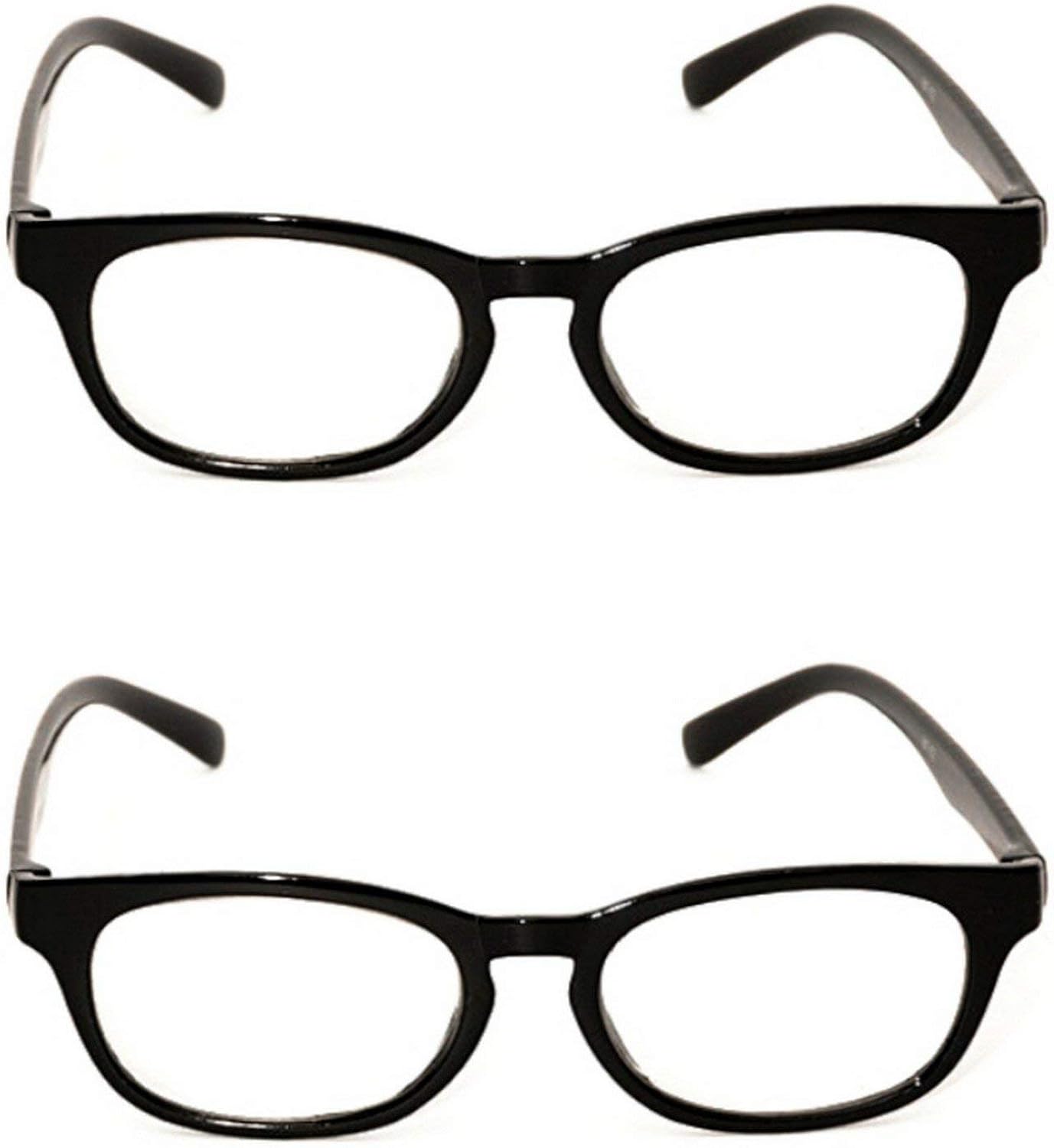 2 x PAIRS Stylish GREAT VALUE Retro Fashion Black Oval Reading Glasses