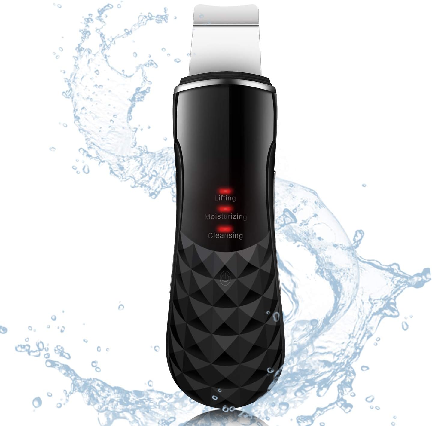 Sonic Facial Heating Skin Scrubber, Coleli Electric SPA Gentle Blackhead Remover, Pore Cleansing, Remove Dead Skin Cleaner Facial Beauty Device 4 Modes USB charge (Bright Black)