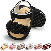 LAFEGEN Infant Baby Girls Summer Sandals Newborn Toddler First Walker Crib Dress Shoes (0-18Months)